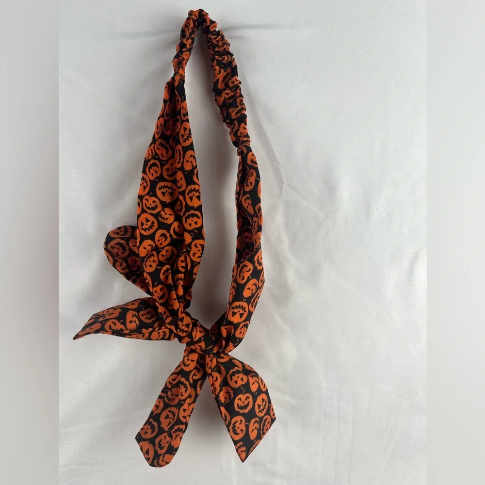 Orange Pumpkin Patterned Headband